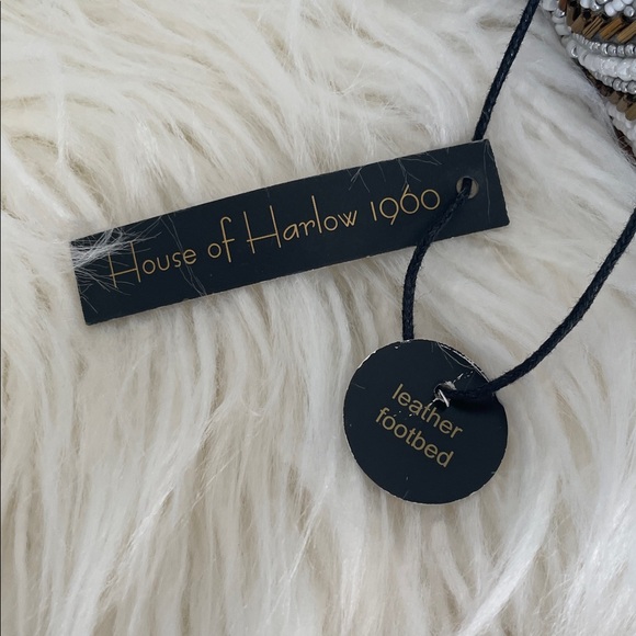 + HOUSE OF HARLOW 1960 + Beaded Flat Double Buckle Sandal - Picture 3 of 8